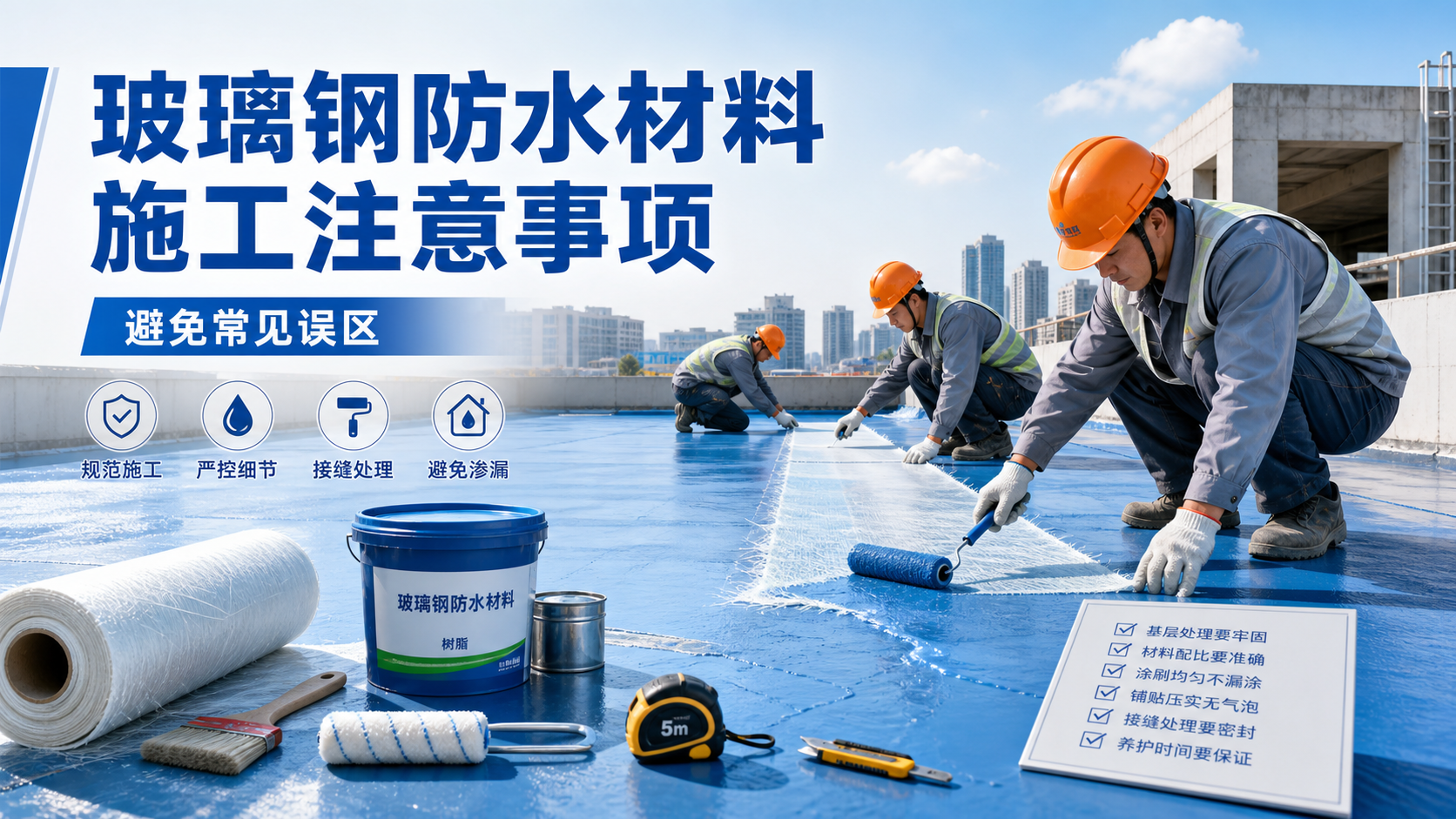 玻璃钢防水材料施工注意事项，避免常见误区 长沙 版